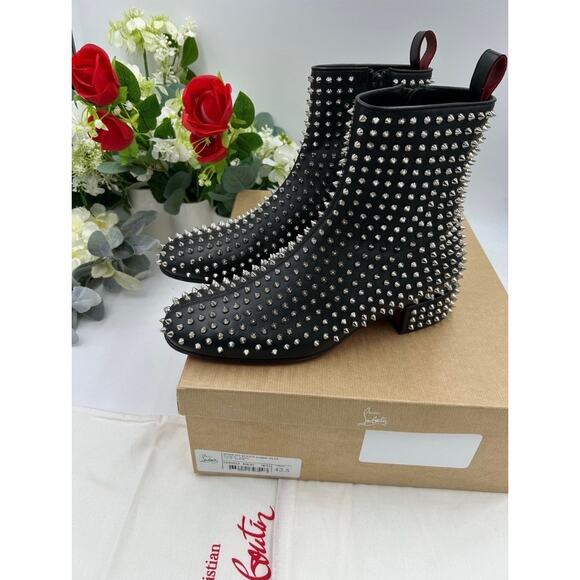 Men\'s Christian Louboutin SPIKEASY studded leather ankle boots size 42.5 main image 14